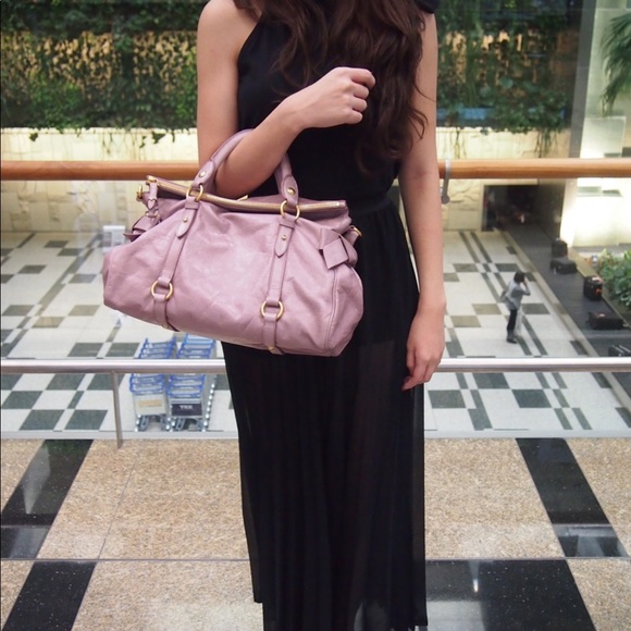 MIU MIU Apple Green Pebbled Leather Bow bag - Picture 1 of 8